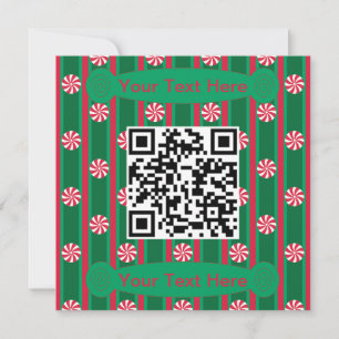 Invitación Código QR divertido y elegante de menta piperita