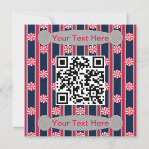 Invitación Código QR divertido y elegante de menta piperita