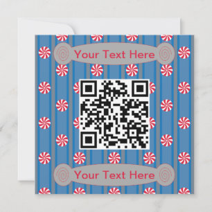 Invitación Código QR divertido y elegante de menta piperita