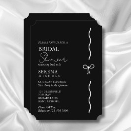 Invitación Código QR Ducha de novia blanca y negra Hen Do
