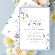 Código QR Dusty Blue Wildflower Bridal Shower