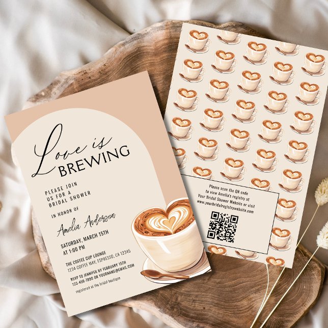 Invitación Código QR El amor es preparar café Ducha de novias (Subido por el creador)