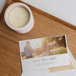 Invitación Código QR Elegant Script Photo Wedding Guardar la 
