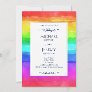 Invitación Código Qr elegante arcoiris RSVP moderno