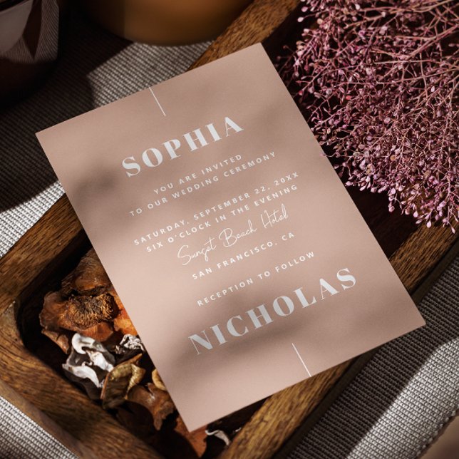 Invitación Código QR elegante boda minimalista rosa pálido (Subido por el creador)