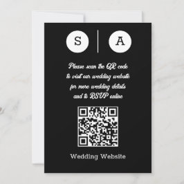 Invitación Código QR en blanco y negro, simple y elegante