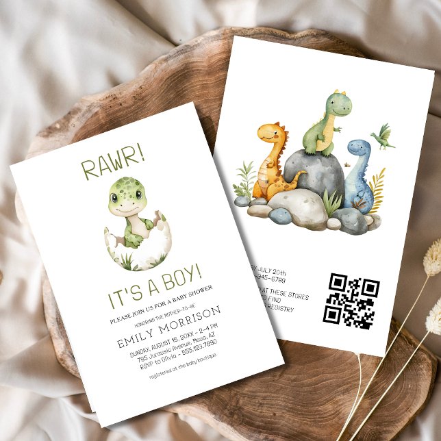Invitación Código QR es una pequeña ducha de bebé de dinosaur (Subido por el creador)