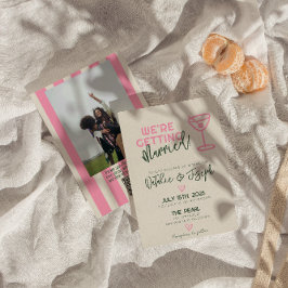 Invitación Código QR Escrito a mano Boda de fotos de verano s