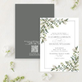 Invitación Código QR Eucalyptus Boda Verde de la sabana botán