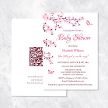 Código QR | Flor de cerezo | CHICA BABY SHOWER