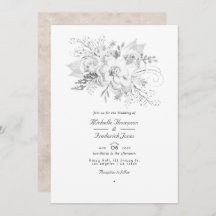 Código QR floral de Boda blanco RSVP