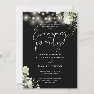 Invitación Código QR Floral de Verdor Tarde de Boda Fiesta