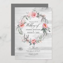 Código QR floral rosa y gris RSVP Boda bohemio