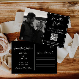 Invitación Código QR | Foto simple y moderna Guardar la fecha