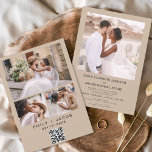 Invitación Código QR Minimalista Boda Terracotta Phot<br><div class="desc">Elegante Moderno 4 Invitación a la Boda Minimalista Terracota de Cuatro Collages de fotos. Las tarjetas de códigos QR de Invitación a la Boda contienen una tipografía moderna que son elegantes,  simples y modernas para usar después de la minimalista celebración del día de la boda.</div>