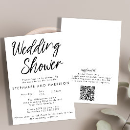 Invitación Código QR Minimalista Moderno Manuscrito para Lluv