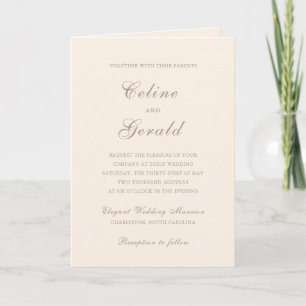 Invitación Código QR Neutral Clásico Sandy Elegante Boda