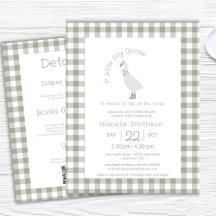 Código QR para Baby Shower de Ganso Verde Sabio Di