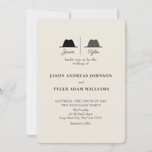 Invitación Código QR para Boda Gay de Dos Novios Modernos