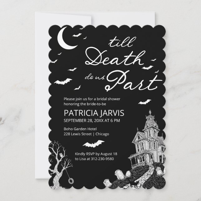 Invitación Código QR para Despedida de Soltera "Hasta que la  (Anverso)