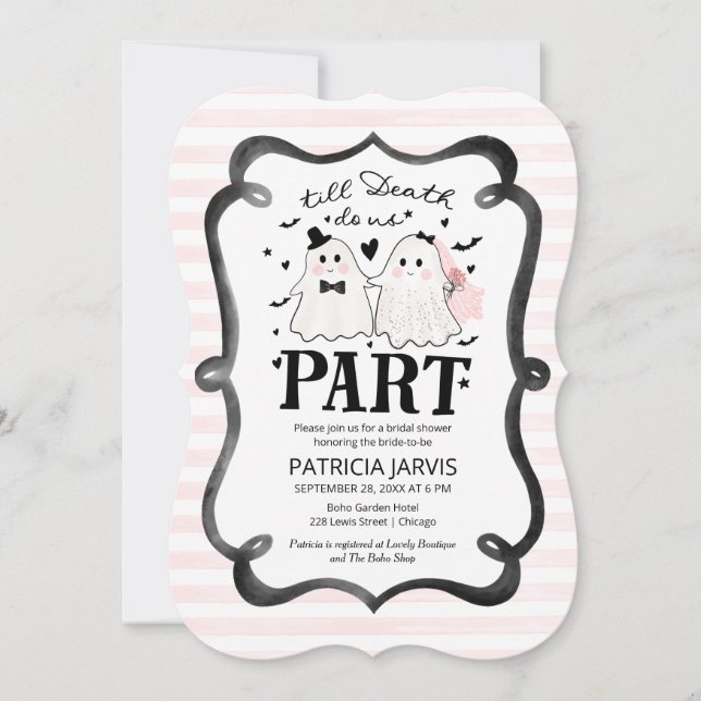 Invitación Código QR para Despedida de Soltera 'Hasta que la  (Anverso)