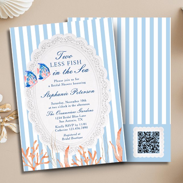 Invitación Código QR para Despedida de Soltera 'Two Less Fish (Subido por el creador)