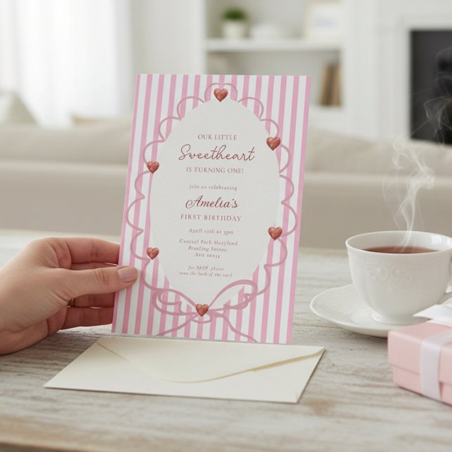 Invitación Código QR para el primer cumpleaños de Sweetheart  (Subido por el creador)