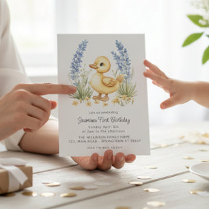 Invitación Código QR para jardín de patitos lindos en el prim