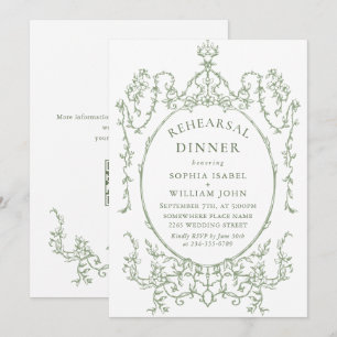 Invitación Código QR para la cena de ensayo verde sabio victo
