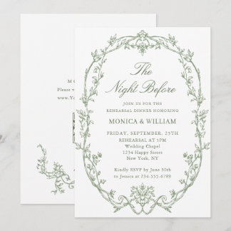Invitación Código QR para la cena de ensayo verde sabio victo