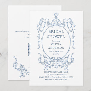Invitación Código QR para la ducha azul de la novia con el po