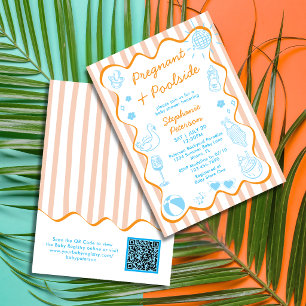 Invitación Código QR para la fiesta de bebé de verano junto a
