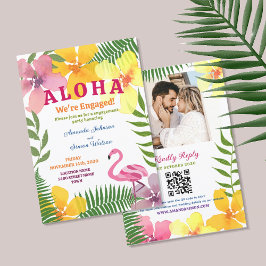 Invitación Código QR para la fiesta de compromiso Luau