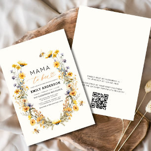 Invitación Código QR para que mamá admita Baby Shower