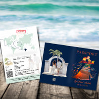 Código QR Passport Sunset Tropical Beach Wedding