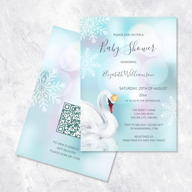 Invitación Código QR | Princesa Swan | Baby Shower Chica de i (Subido por el creador)