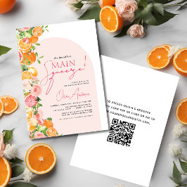 Invitación Código QR Principal Squeeze Citrus Brillante Ducha