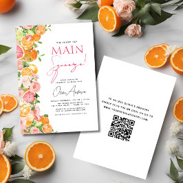 Invitación Código QR Principal Squeeze Citrus Brillante Ducha