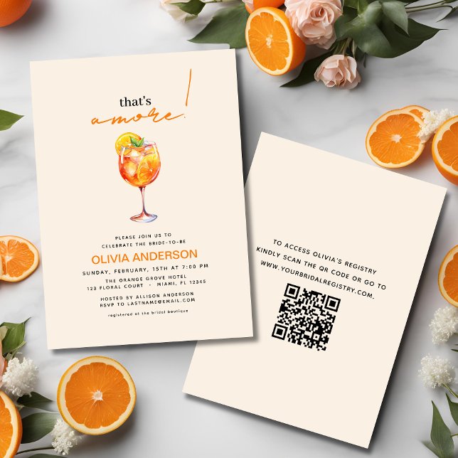Invitación Código QR que es más espritz Bridal Shower (Subido por el creador)