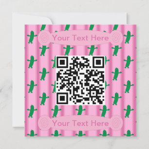 Invitación Código QR rosa divertido y brillante