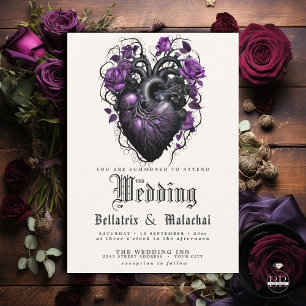 Invitación Código QR Rosas excéntricos del corazón negro mora