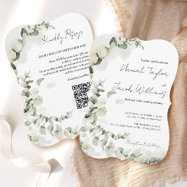 Invitación Código QR RSVP Eucalyptus Boda