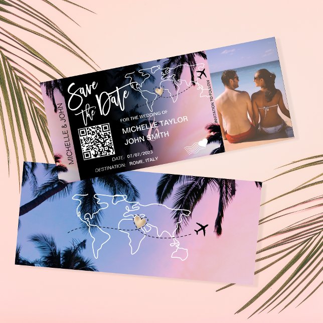 Invitación Código QR Save the Date Pase de Abordar Palm Beach (Subido por el creador)