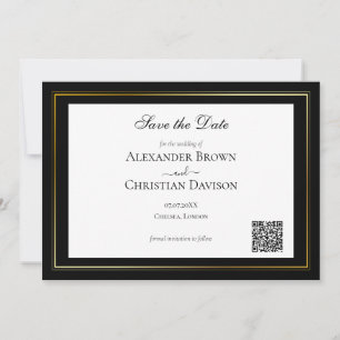 Invitación Código QR simple Boda Minimalista