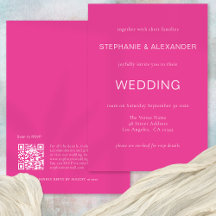 Código QR simple Boda rosa caliente