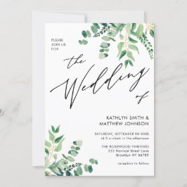 Invitación Código QR Todo En Un Boda De Ecología Verde Eucaly