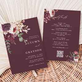 Invitación Código QR todo en un romance de otoño Boda de Borg