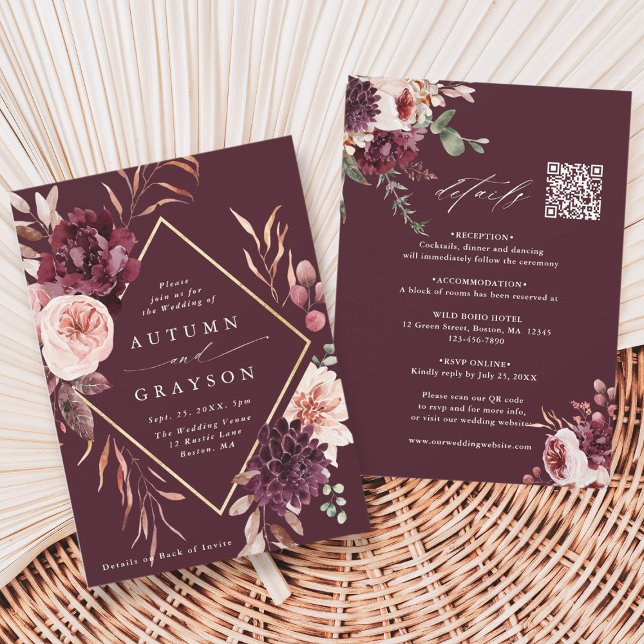 Invitación Código QR todo en un romance de otoño Boda de Borg (Subido por el creador)