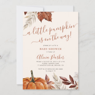 Invitación Código QR todo en uno para baby shower de otoño