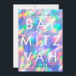 Invitación CÓDIGO QR ultra-moderno de BAT MITZVAH iridiscente<br><div class="desc">CÓDIGO QR ultra moderno e irlandeses MITZVAH e INVITACIONES</div>